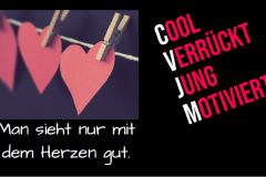 Passend zu den Waffelherzen wurde diese kleine Visitenkarte des CVJM mit an die Zuschauer verteilt